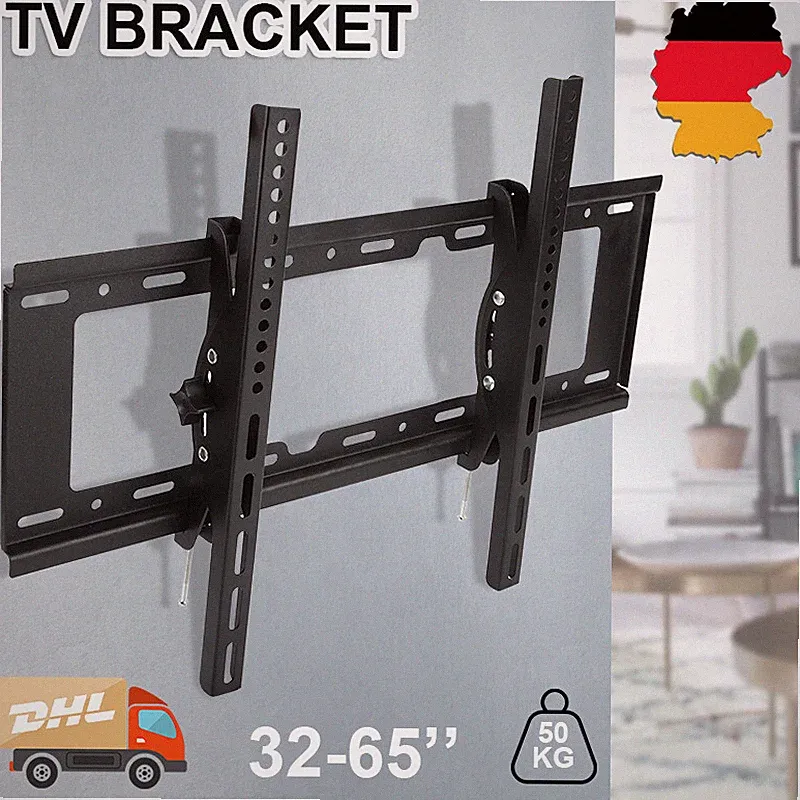 TV Wandhalterung Wandhalter LCD LED Fernseher 32-65 Zoll Flach neigbar bis 50kg