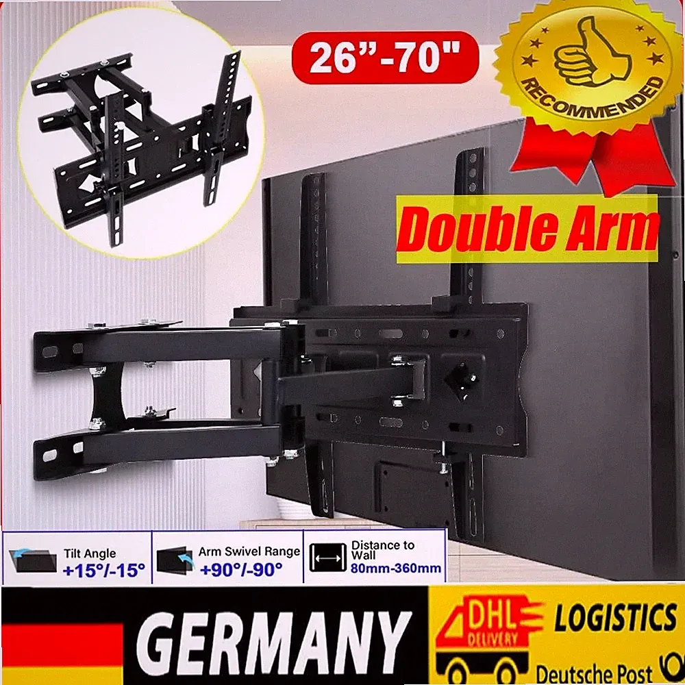 TV Wandhalterung Wandhalter LED Fernseher 32-65 Zoll Flach neigbar 40" 50" 55"