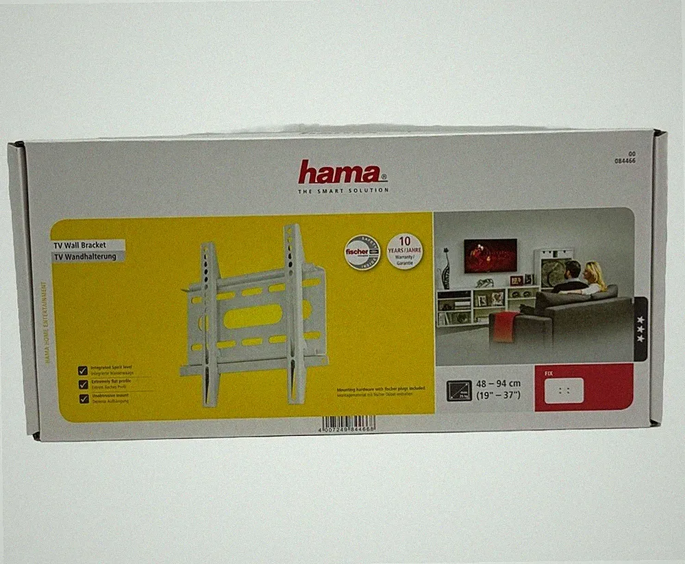 TV Wandhalterung Weiß 19-37 Zoll - HAMA Fernseher Halterung max. 25 Kg - NEU