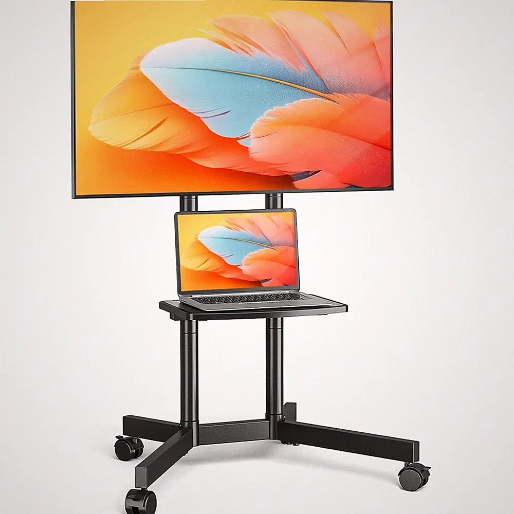 TVON Mobiler TV Ständer auf Rollen für 32-75 Zoll LCD LED Flachbildfernseher Plasmafernseher