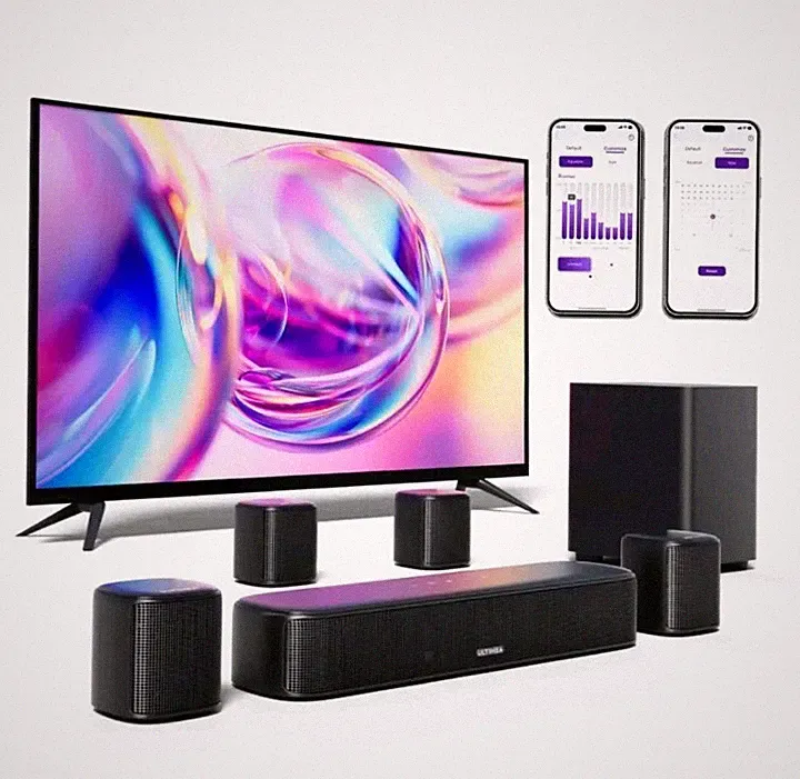 ULTIMEA 7.1 Soundbar mit Subwoofer Lautsprechern TV Surround Sound System BassMX