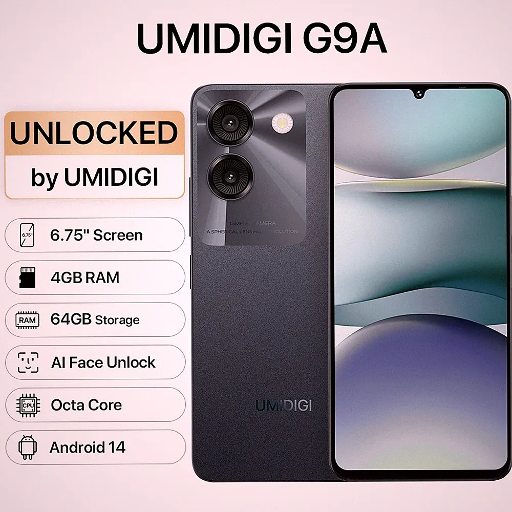 UMIDIGI G9A 4GB+64GB Dual SIM Android Smartphone 6,75 Zoll Ohne Vertrag Handy