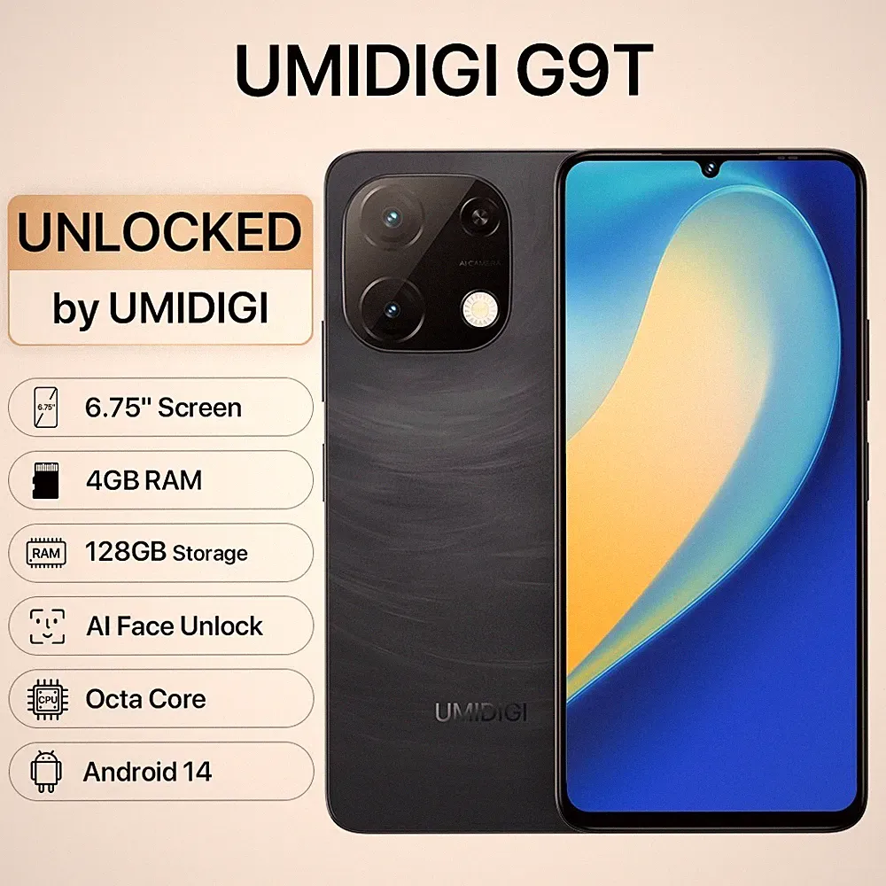 UMIDIGI G9T 4GB+128GB Octa Core 6,75 Zoll Smartphone Android Ohne Vertrag Handy