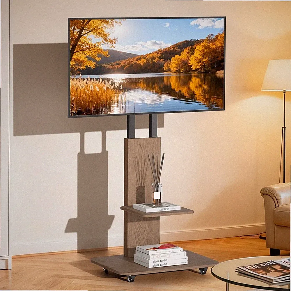 UNHO TV Ständer Rollbar TV Standfuß Höhenverstellbar mit Rollen 40-75 Zoll VESA