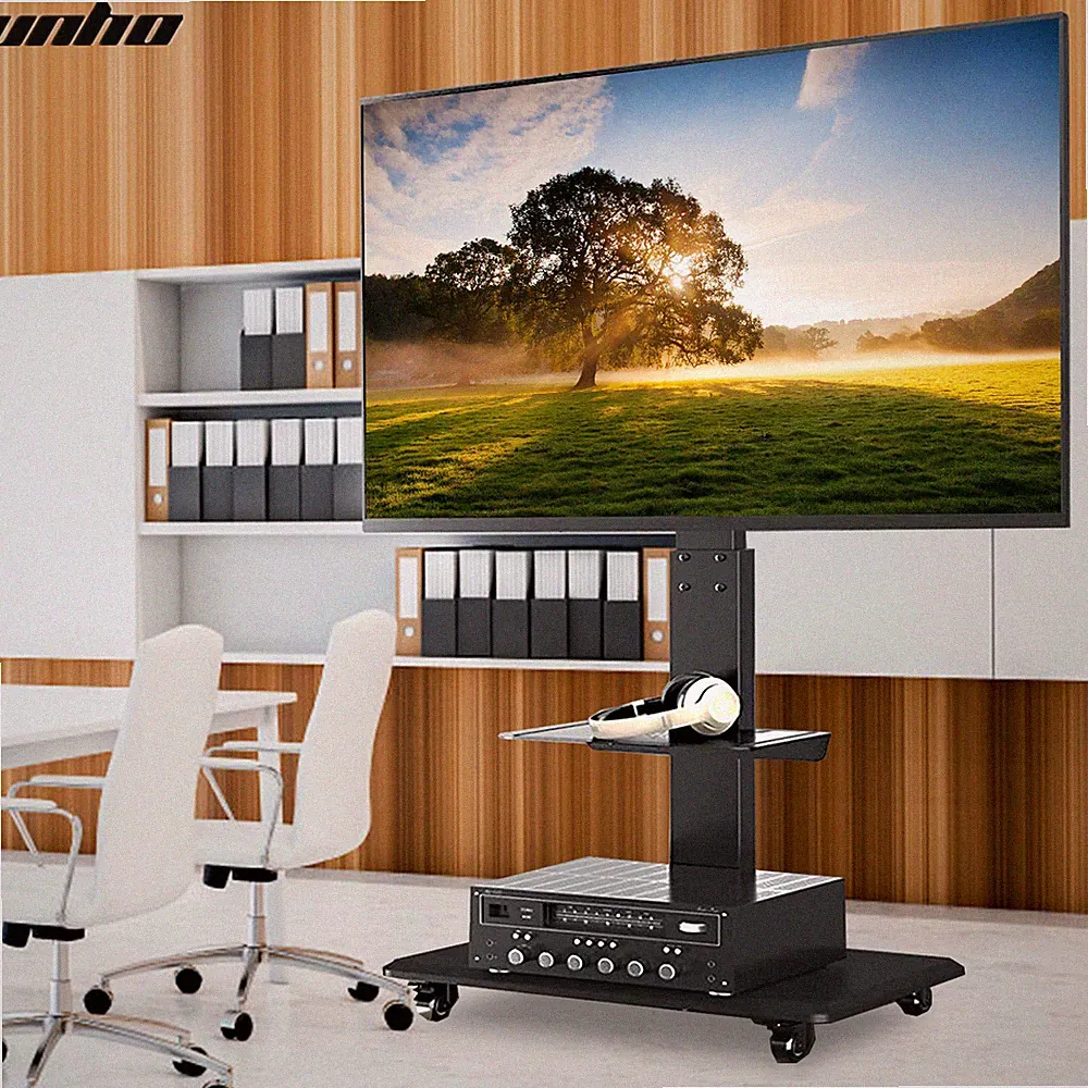 UNHO TV Ständer Standfuß auf Rollen 55 60 65 70 Zoll Fernsherständer Universal