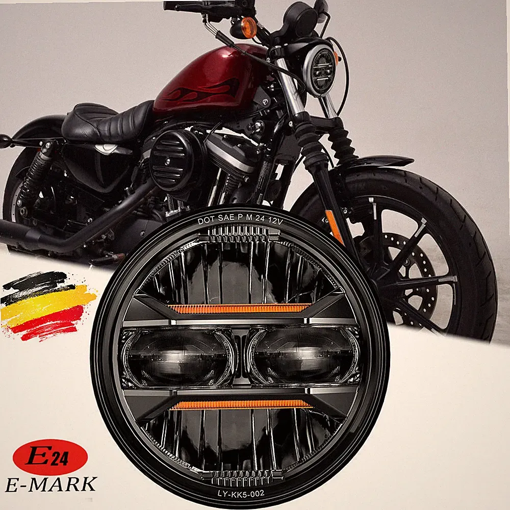 Universel 5.75"" LED Scheinwerfer 5-3/4" Hi/Lo DRL Projektor Für Harley Motorrad