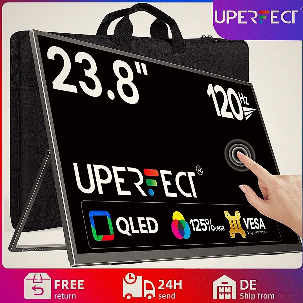 UPERFECT 23,8 Zoll 120Hz QLED Touchscreen Portable Gaming Monitor FHD 1080P 125%