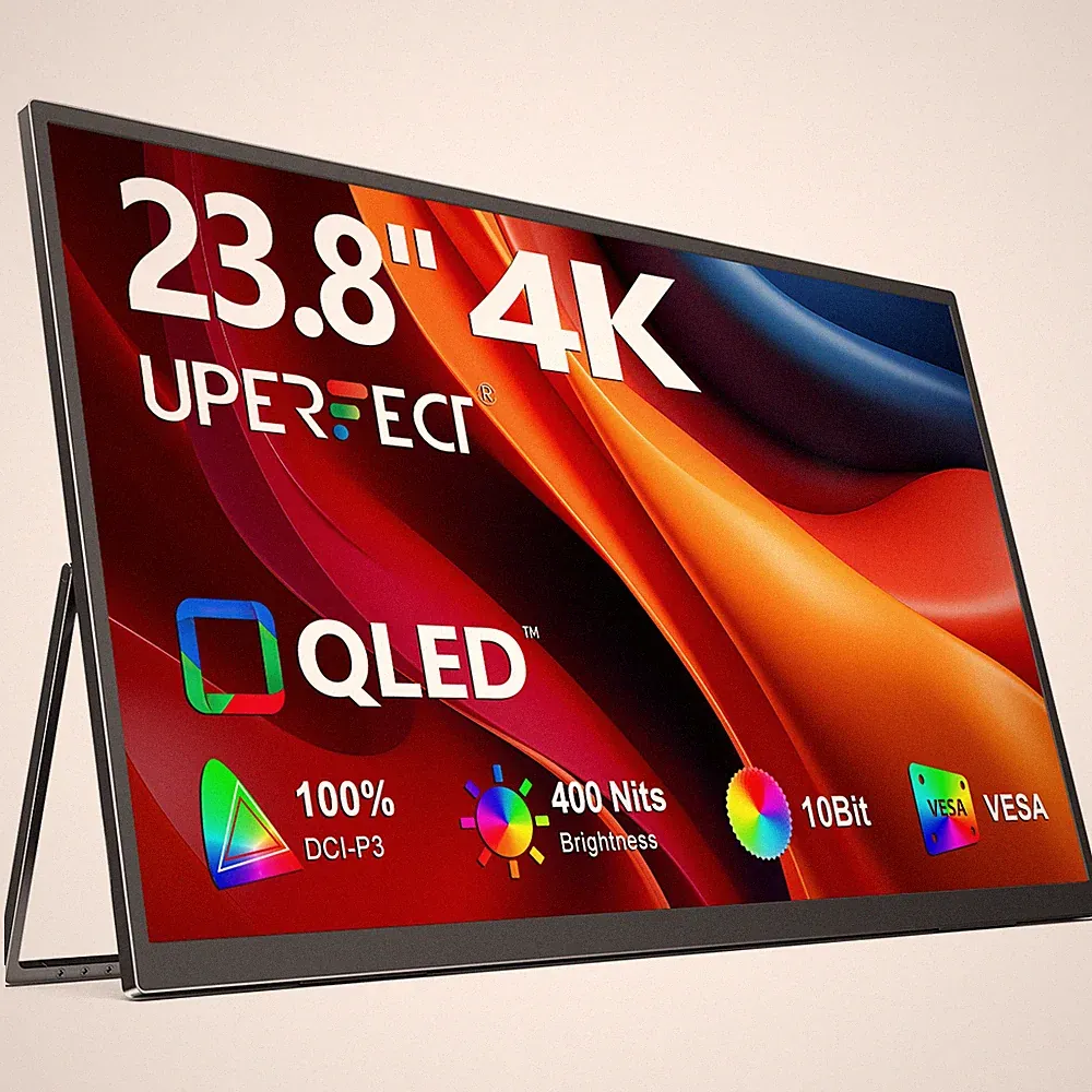 UPERFECT 23,8 Zoll 4K Tragbarer Monitore 3840 * 2160 Freistehend Zweite Display