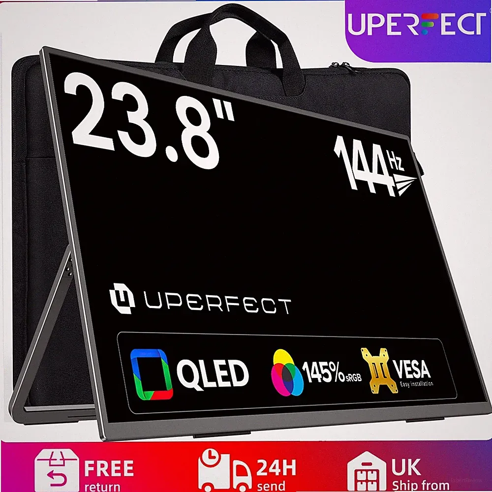 UPERFECT 24" 144Hz QLED Portable Monitor mit 2000:1 145% sRGB 450 Nits FHD 1080p