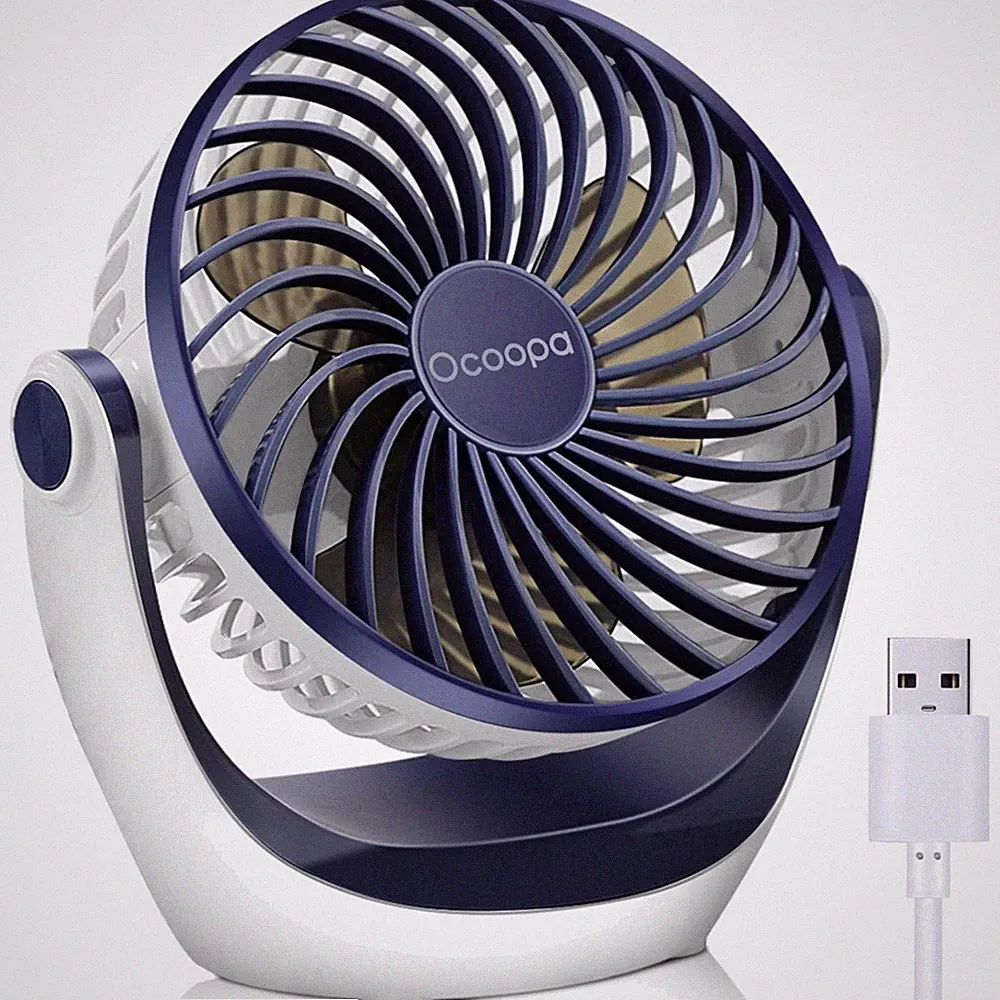 USB Ventilator Tischventilator klein leise 3 Geschwindigkeiten 360° Drehung