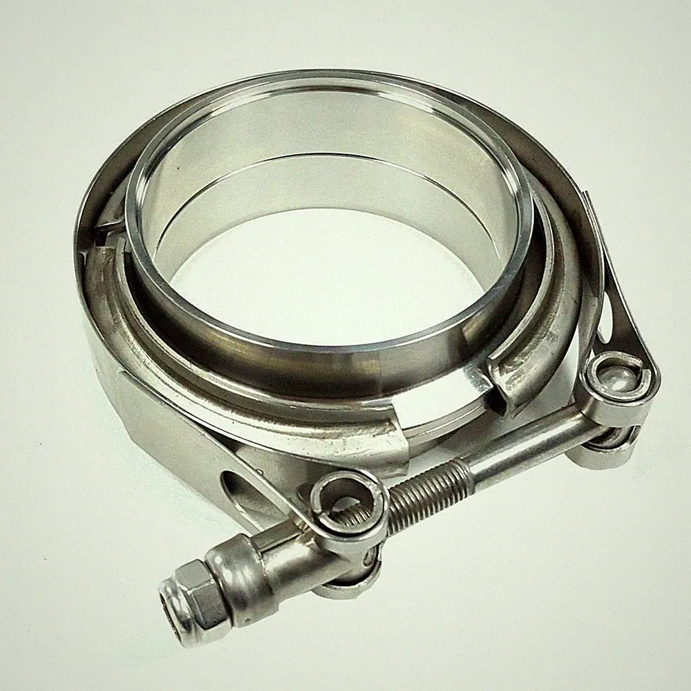 V-Band Schelle 70mm 2.75 Zoll Premium Kit mit Flanschen Edelstahl Turbo Auspuff