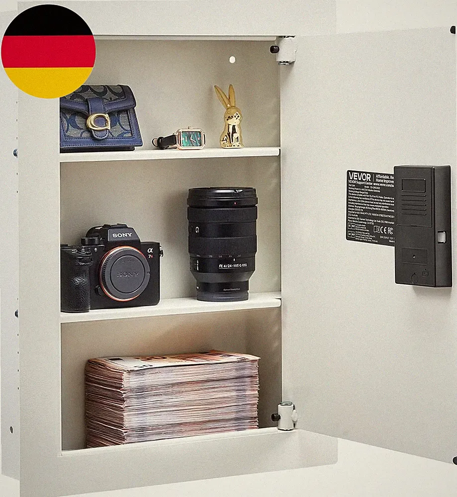 VEVOR Wandsafe Wandtresor Mit Passwort & Schlüssel & Drehknopf, Einbaugehäuse Au
