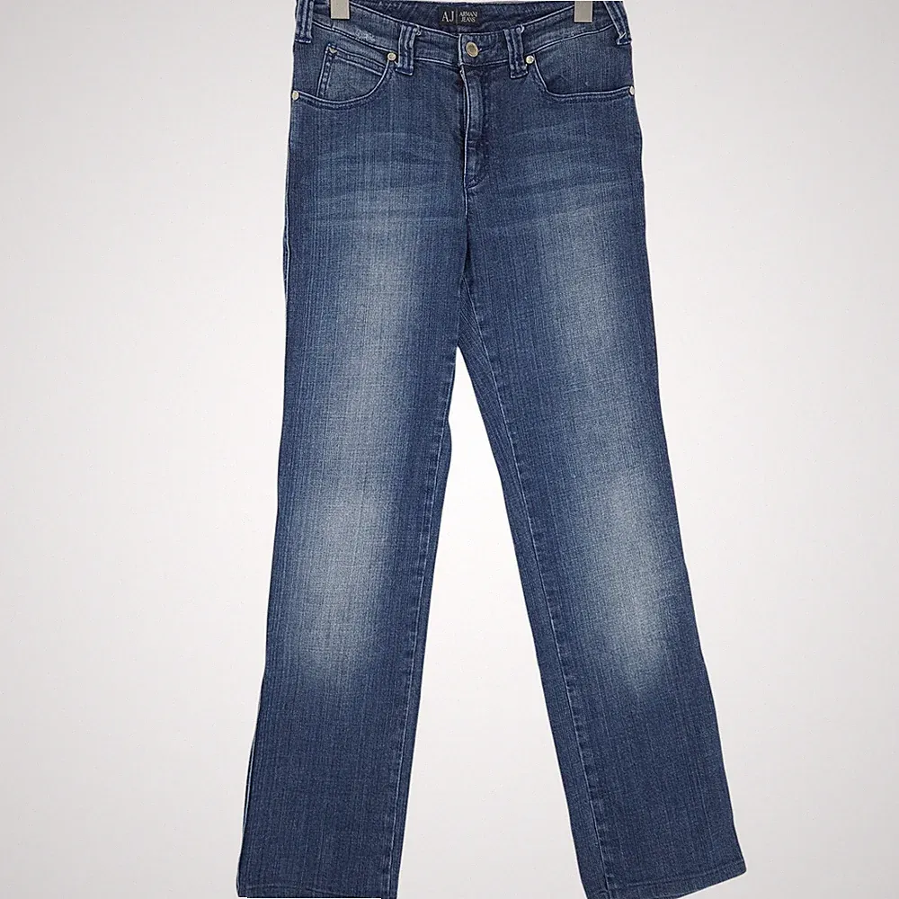 Vintage Armani Jeans J75 Damen Stretch Slim Gerade Gm0 Größe W28 L30