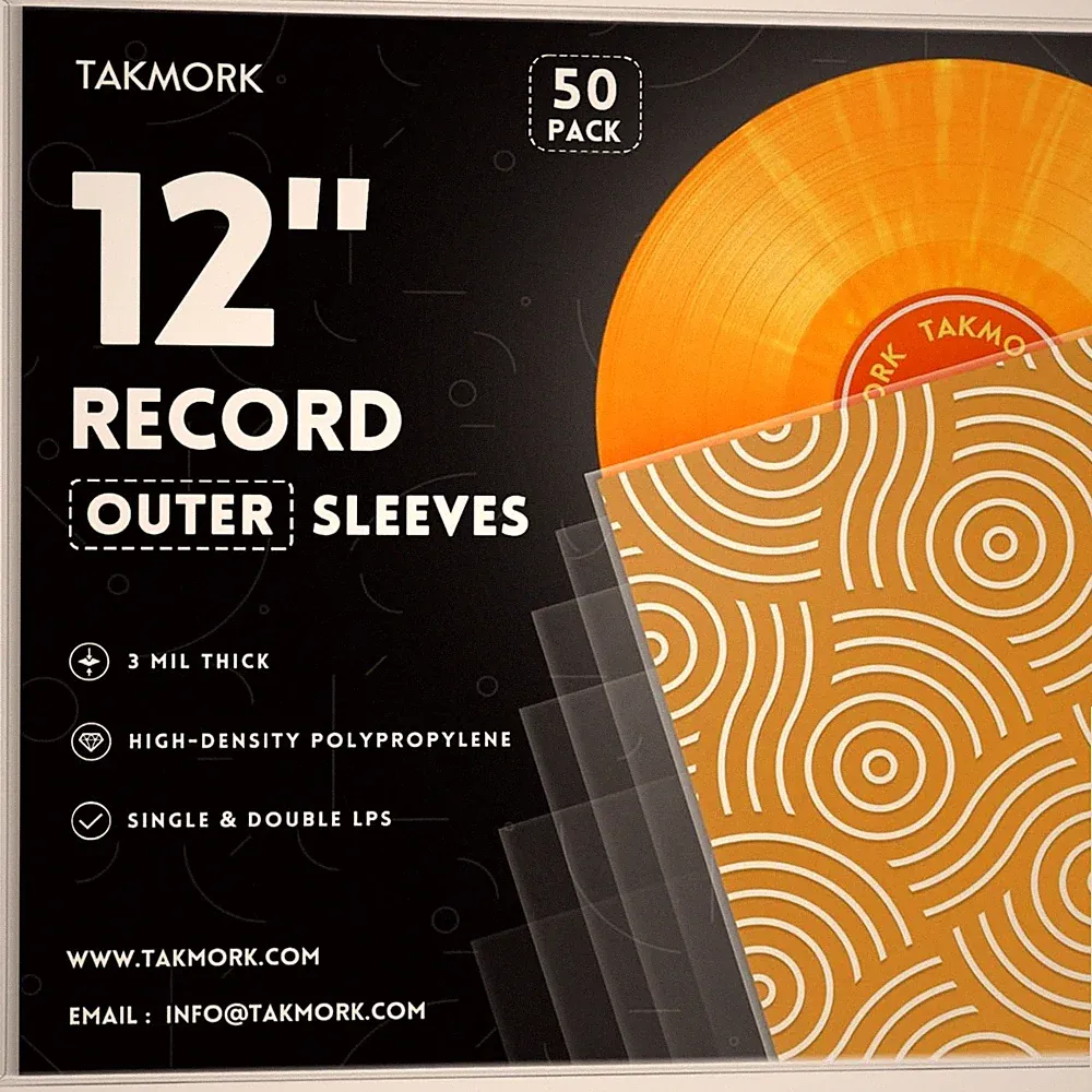 Vinyl-Schallplattenhüllen, 12.75x12.75 Zoll, 3 Mil, 50 Stück, transparent