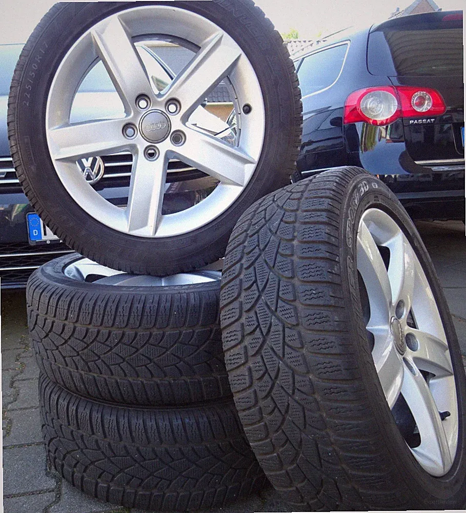 Winter-Kompletträder AUDI A4 B8 8K 225/50R 17 M+S auf Alufelgen 7x17 Zoll 6-7mm