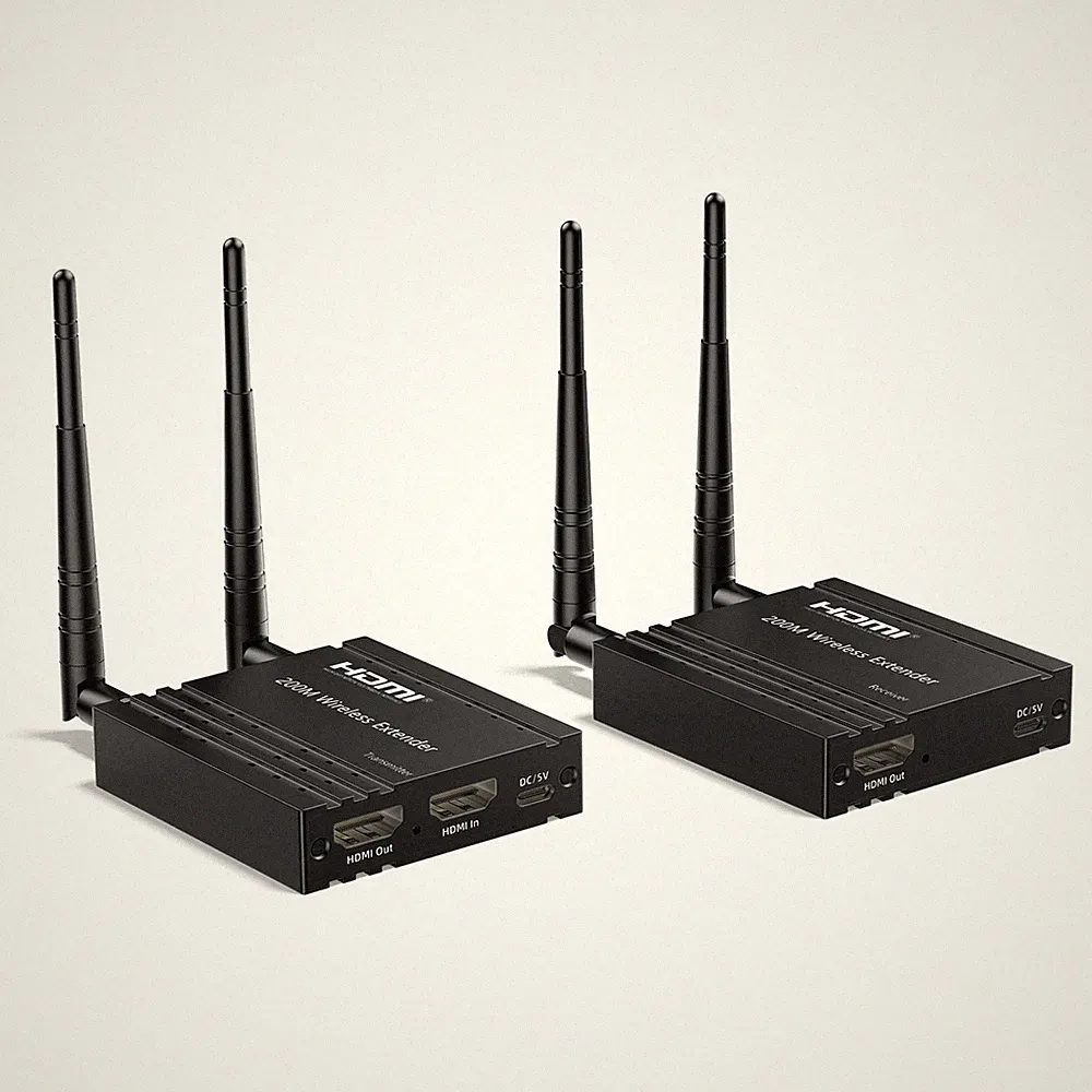 Wireless HDMI Transmitter und Receiver, 200 m kabelloser HDMIExtender mit gro...