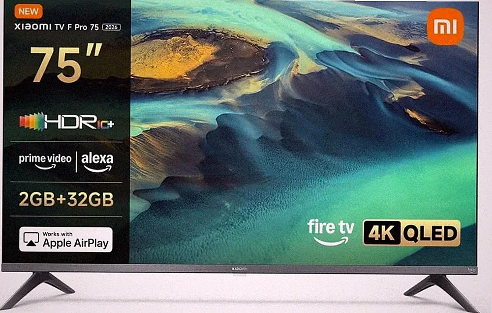 Xiaomi TV F Pro 75(190 cm), 4K UHD QLED, Smart TV, Fire OS8, Triple Tuner