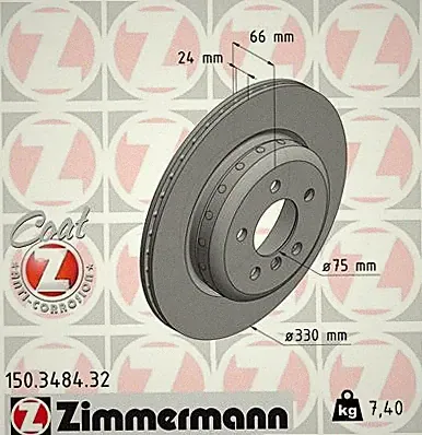 ZIMMERMANN 150.3484.32 Brake Disc for BMW,BMW (BRILLIANCE)
