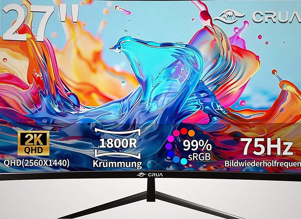 Zoll 1440p 75Hz Monitor|2K 2560x1440 Computer Monitor|HDMI DP|Blaulichtfilter